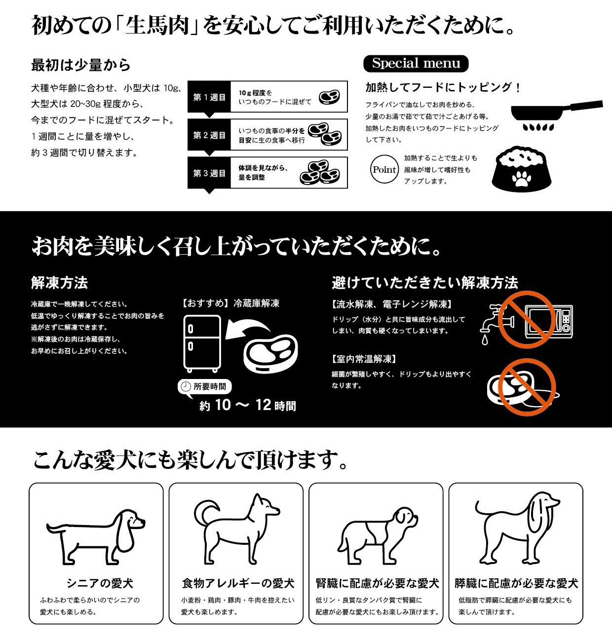 冷凍 特選 馬肉ミンチ 小分けタイプ 260g