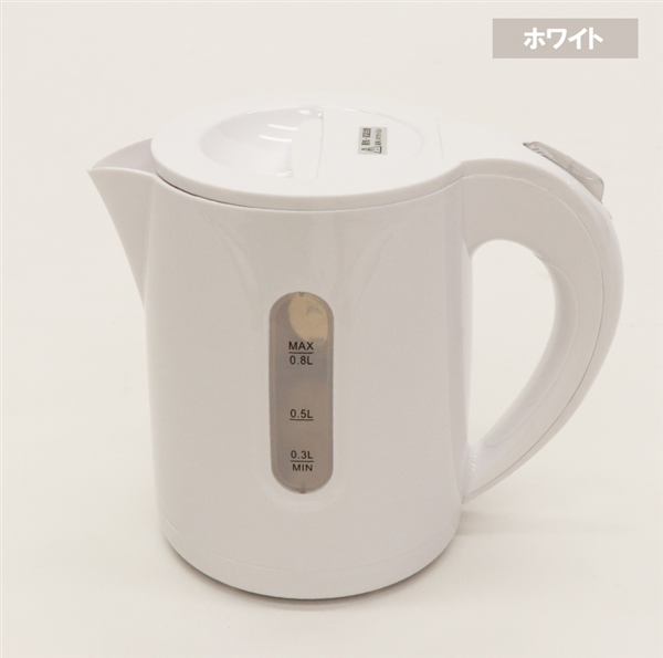 ヒロ コンパクト電気ケトル0.8L ホワイト KTK-08WH｜Coo&RIKU公式