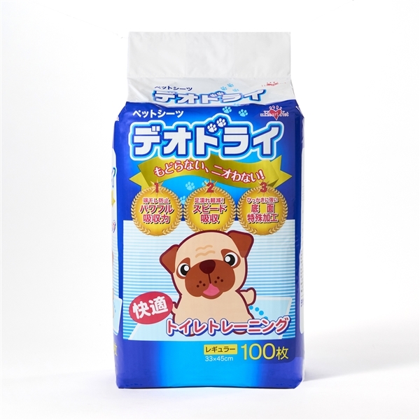 デオドライ ペットシーツ レギュラーサイズ 100枚入り 1袋 ｜Coo&RIKU