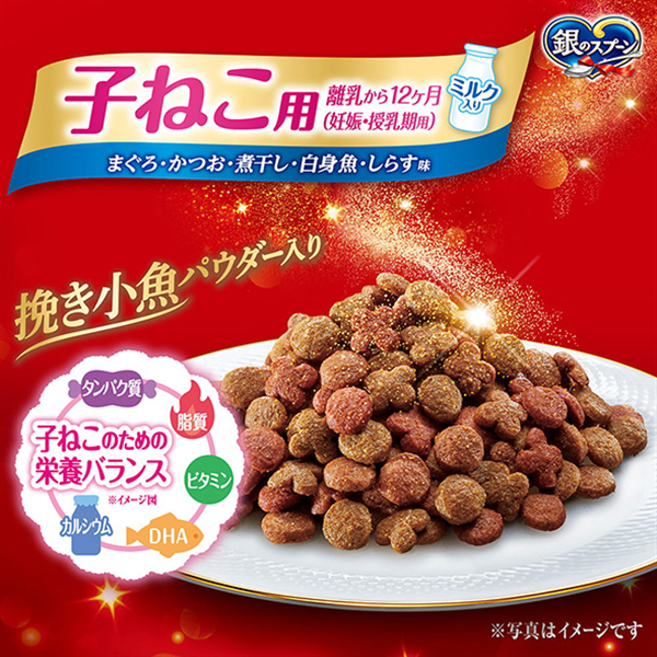 銀のスプーン 子ねこ用 まぐろ・かつお・煮干し・白身魚・しらす味 1.2kg