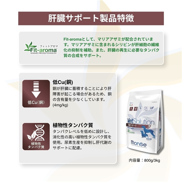 Monge VetSolultion モンジ ベッツソリューション 肝臓サポート 3kg
