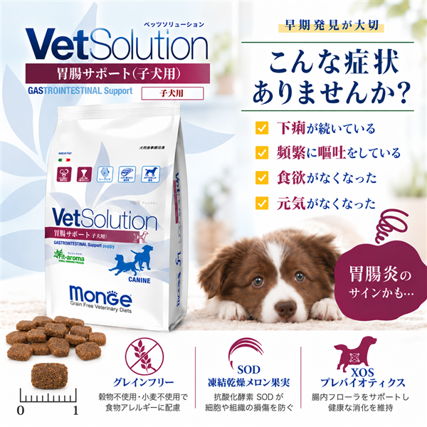 Monge VetSolution モンジ ベッツソリューション 胃腸サポート 子犬用