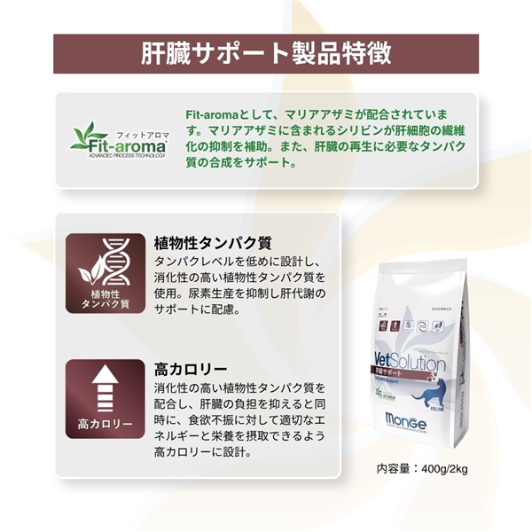 Monge VetSolution モンジ ベッツソリューション 猫用 肝臓サポート 400g