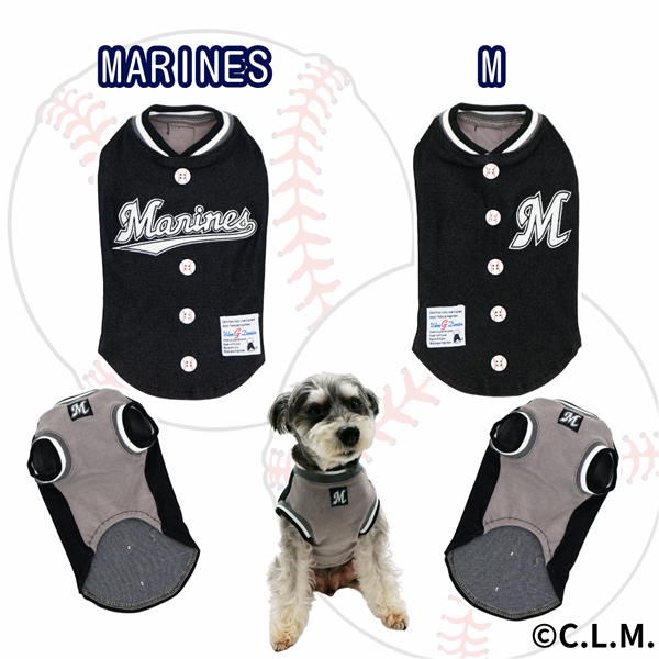 ロッテ野球T ブラック MarinesS S