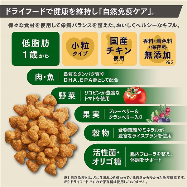 日本ペットフード ビューティープロ ドッグ パウダフル 低脂肪 チキン味・サツマイモ味パウダー付き 1.8kg+6包