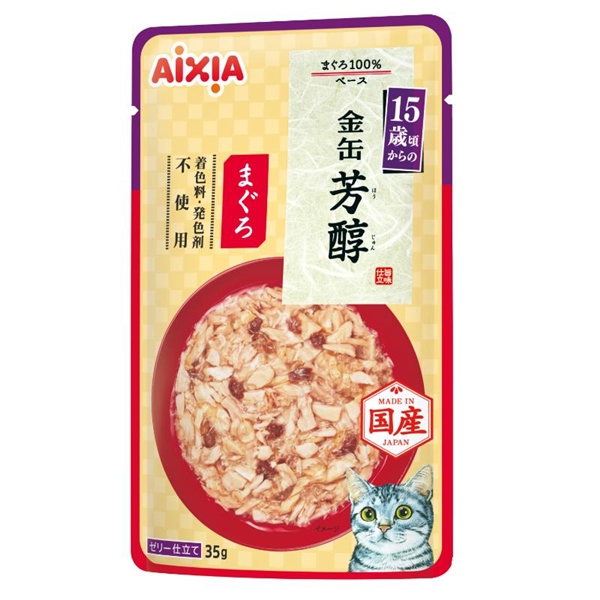 アイシア 国産 金缶 芳醇 15歳頃からのまぐろ 35g