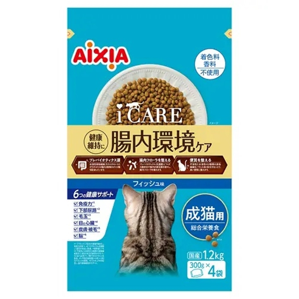 アイシア iCARE キャットドライ フィッシュ味 1.2kg (300g×4袋)