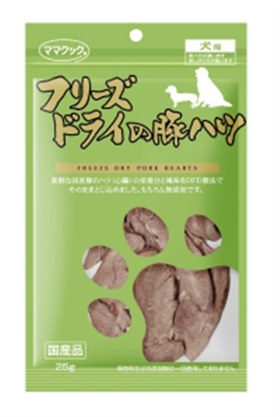 ママクック フリーズドライの豚ハツ 犬用 25g