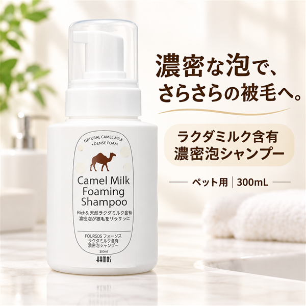 カモス ラクダミルク含有 濃密泡シャンプー300mL ペット用