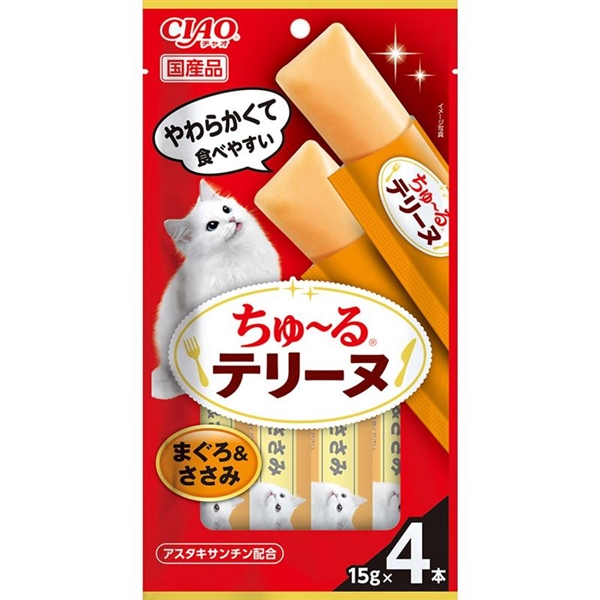 いなば 国産 CIAO チャオ ちゅーるテリーヌ まぐろ&ささみ 15g×4本