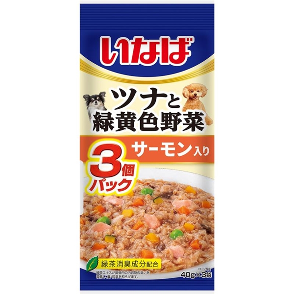 いなば ツナと緑黄色野菜 サーモン入り 40g×3袋