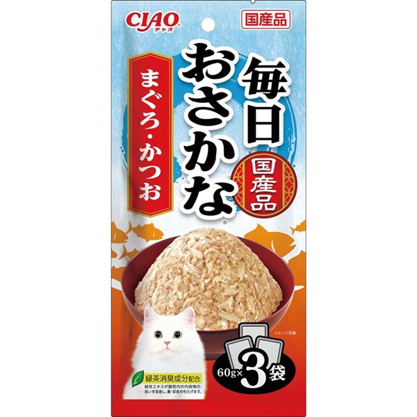 いなば 国産 CIAO チャオ 毎日おさかな まぐろ・かつお 60g×3袋