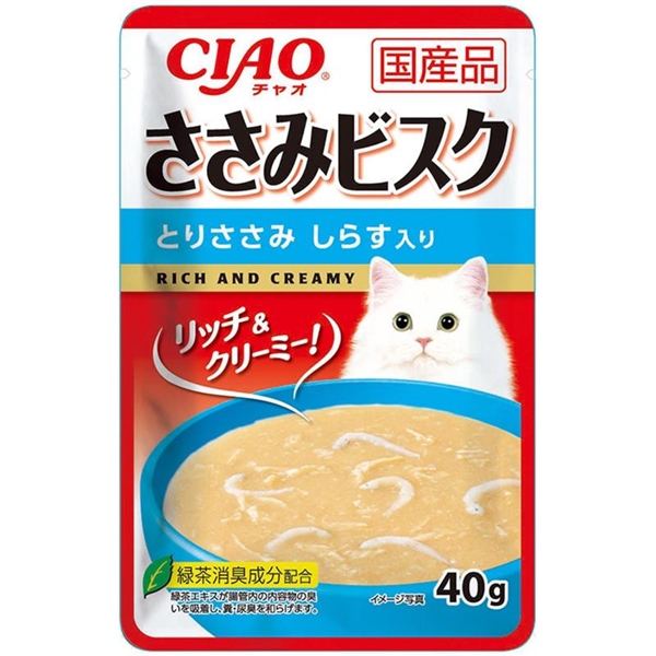 いなば 国産 CIAO チャオ ささみビスク とりささみ しらす入り 40g