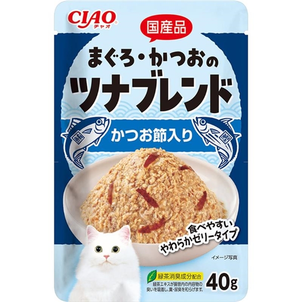 いなば 国産 CIAO チャオ まぐろ・かつおのツナブレンド かつお節入り 40g