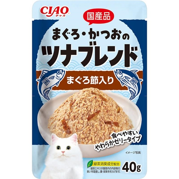 いなば 国産 CIAO チャオ まぐろ・かつおのツナブレンド まぐろ節入り 40g