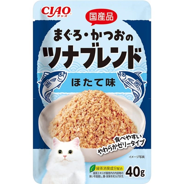 いなば 国産 CIAO チャオ まぐろ・かつおのツナブレンド ほたて味 40g
