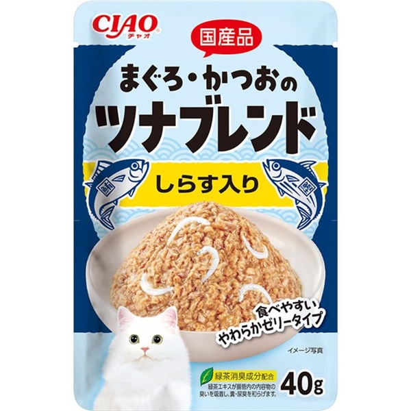 いなば 国産 CIAO チャオ まぐろ・かつおのツナブレンド しらす入り 40g