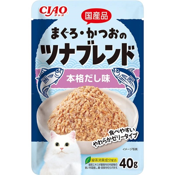 いなば 国産 CIAO チャオ まぐろ・かつおのツナブレンド 本格だし味 40g