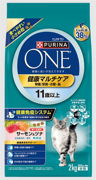 ネスレ ピュリナワン 無添加 健康マルチケア 11歳以上用 サーモン&ツナ 2㎏
