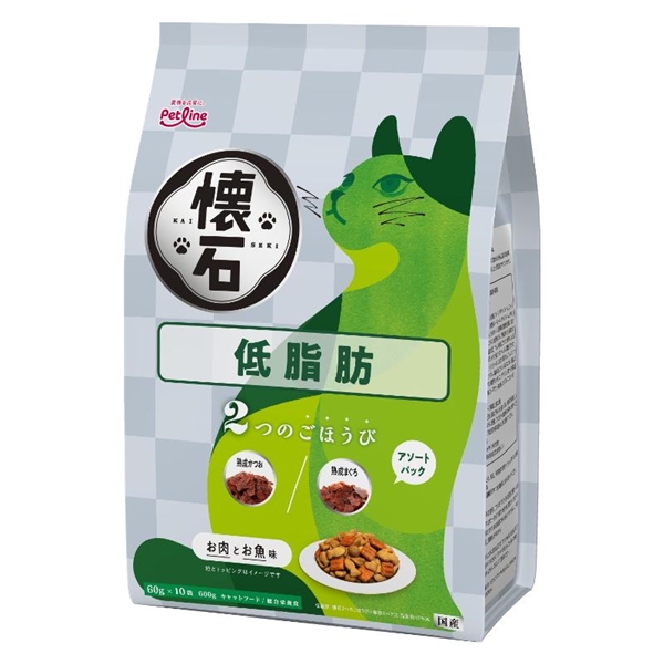 ペットライン 国産 懐石 2つのごほうび 低脂肪 600g(60g×10袋)
