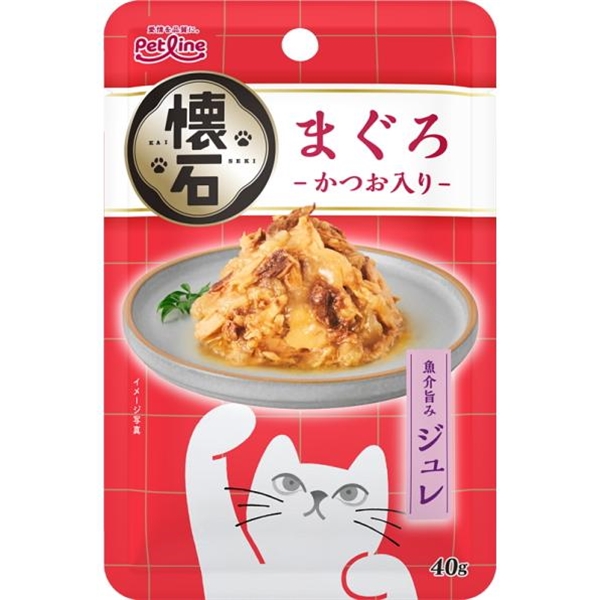 ペットライン 懐石 レトルト ジュレ まぐろ かつお入り 40g