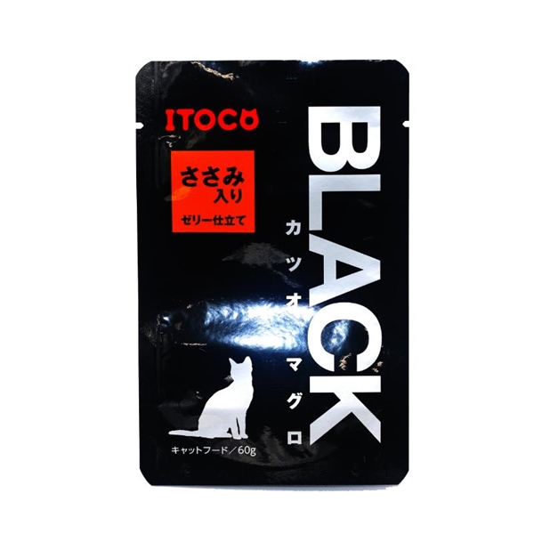 イトウ&カンパニーリミテッド BLACK カツオ・マグロ ささみ入りゼリー仕立て 60g