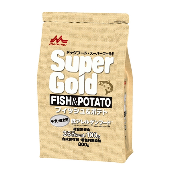 森乳サンワールド Super gold スーパーゴールド フィッシュ&ポテト 低アレルゲン 子犬・成犬用 800g