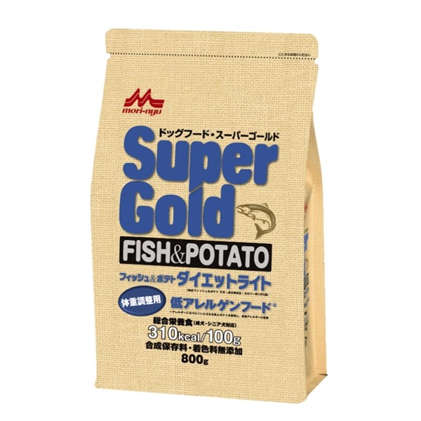 森乳サンワールド Super gold スーパーゴールド フィッシュ&ポテト ダイエットライト 低アレルゲン 800g