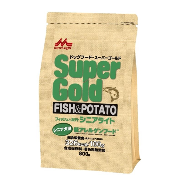 森乳サンワールド Super gold スーパーゴールド フィッシュ&ポテト シニアライト 低アレルゲン 800g