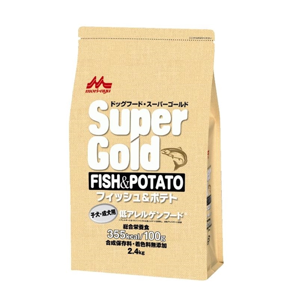 森乳サンワールド Super gold スーパーゴールド フィッシュ&ポテト 低アレルゲン 子犬・成犬用 2.4kg