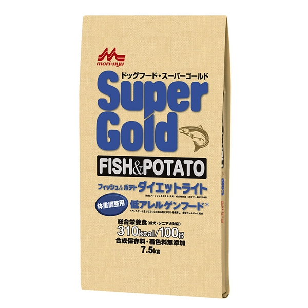 森乳サンワールド Super gold スーパーゴールド フィッシュ&ポテト ダイエットライト 低アレルゲン 7.5kg