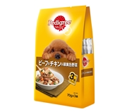 Ｐ１１７成犬用ビーフチキン野菜７０ｇ×３ 定価：228円（税込）