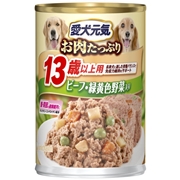 愛犬元気缶１３歳用ビーフ＆緑黄色野菜３７５ｇ 定価：151円（税込）