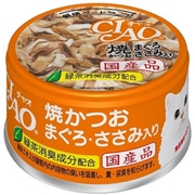 チャオ焼きかつおまぐろささみ８５ｇＡ－１８ 定価：162円（税込）