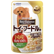 ベストバランス国産鶏パウチプードル６０ｇ 定価：107円（税込）