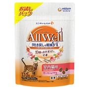 ユニ・チャーム 国産 AllWell オールウェル 10種の自然素材 室内猫用 サーモン＆ツナ味 お試しパック 110g