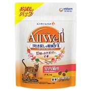 ユニ・チャーム 国産 AllWell オールウェル 10種の自然素材 室内猫用 チキン味 110g
