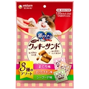 ユニ・チャーム 国産 銀のスプーン お魚味クッキーサンド 3種のアソート まぐろ味&まぐろ・チキン味&シーフード味 120g