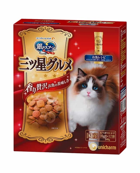 ユニ・チャーム 国産 銀のスプーン 三ツ星グルメ 香り贅沢 お魚レシピ 20g×12袋 【定期購入】