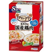 ユニ・チャーム グラン・デリ 100％国産鶏肉 パウチ ジュレ 成犬用 ビーフ入り＆緑黄色野菜入り 80g×8袋入