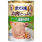 ユニ・チャーム 愛犬元気 お肉たっぷり ビーフ・緑黄色野菜入 375g