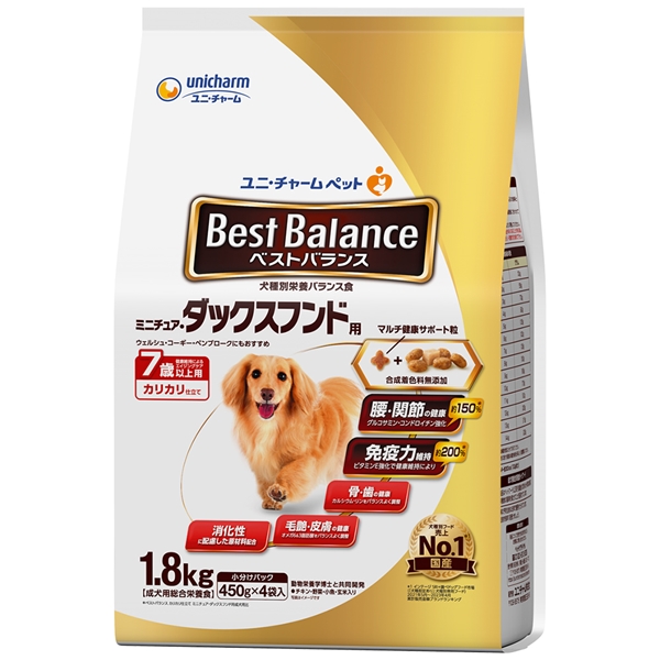 ユニ・チャーム ベストバランス ミニチュア・ダックスフンド 7歳以上用 1.8㎏ 【定期購入】