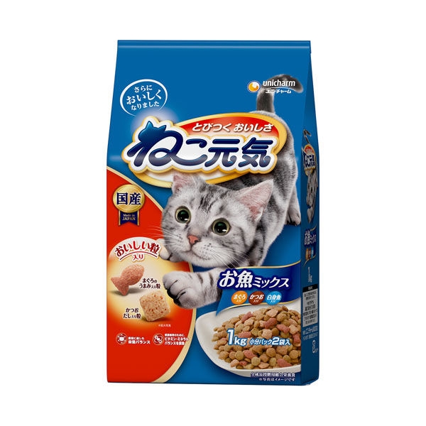 ユニ・チャーム ねこ元気 お魚ミックス 1kg 【定期購入】