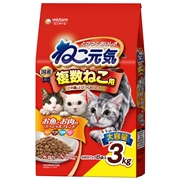 ユニ・チャーム 国産 ねこ元気 複数ねこ用 お魚とお肉のスペシャルブレンドまぐろ・かつお・白身魚・チキン入り 3.0kg