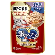 銀スプＰ総合栄養食１５歳まぐろ５５ｇ 定価：173円（税込）