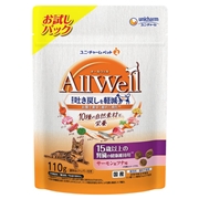 ユニ・チャーム 国産 AllWell オールウェル 10種の自然素材 15歳以上の腎臓の健康維持用 サーモン＆ツナ味 110g