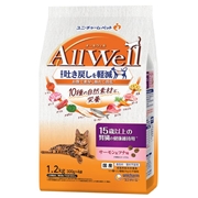 ユニ・チャーム 国産 AllWell オールウェル 10種の自然素材 15歳以上の腎臓の健康維持用 サーモン＆ツナ味 1.2kg