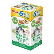 アイシア MiawMiaw ミャウミャウ ジューシー 総合栄養食 1歳からの 成猫用 おさかなミックス 6袋入