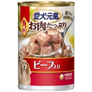 Ｒ愛犬元気缶角切りビーフ入り３７５ｇ 定価：151円（税込）