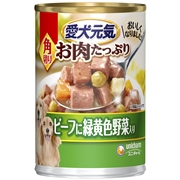 Ｒ愛犬元気缶角切りビーフ緑黄色野菜３７５ｇ 定価：151円（税込）